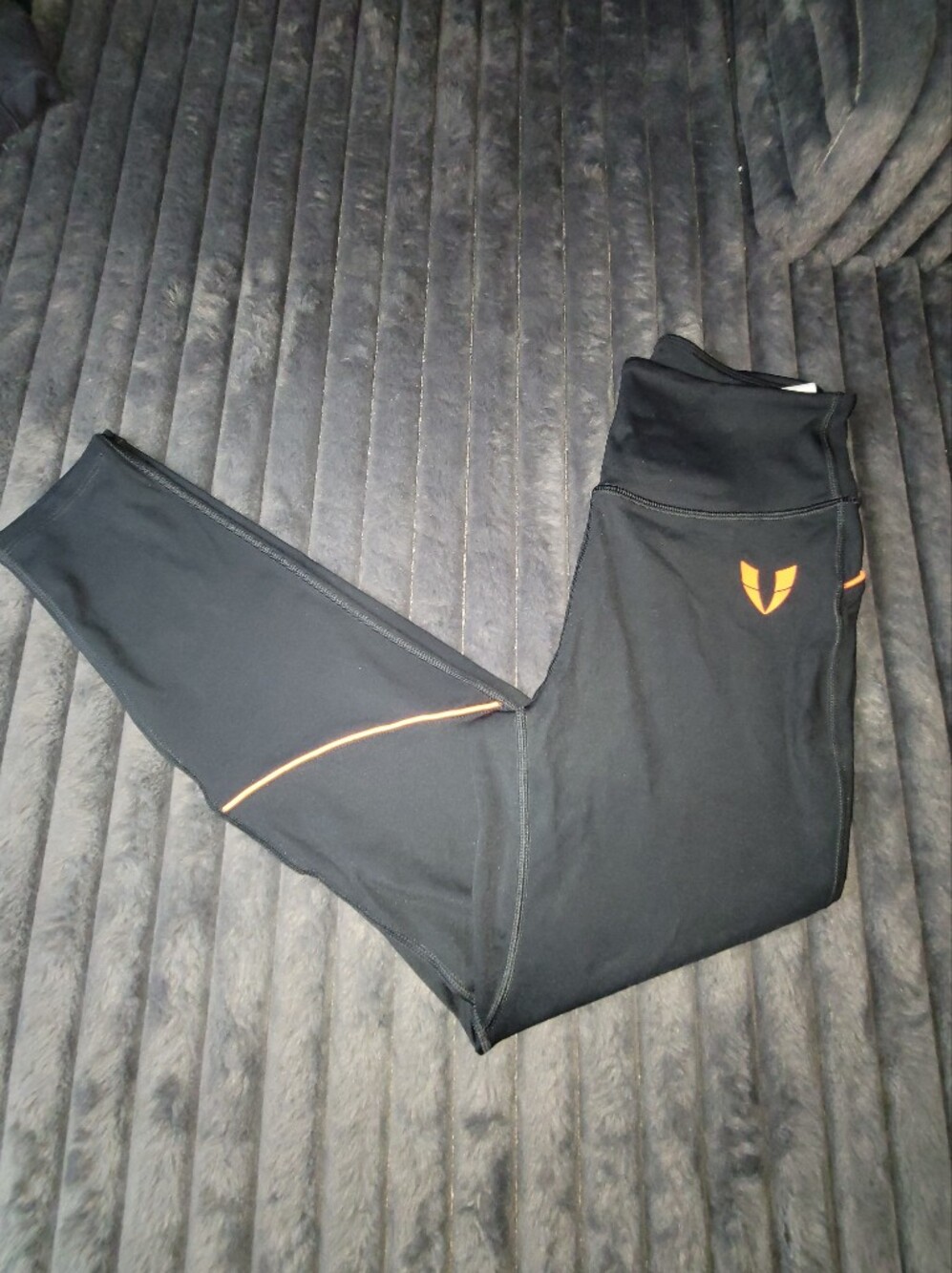 Black Leggings with Orange Accent - Performance Women's Leggings
